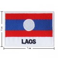 Laos Nation Flag Style-2 Embroidered Sew On Patch